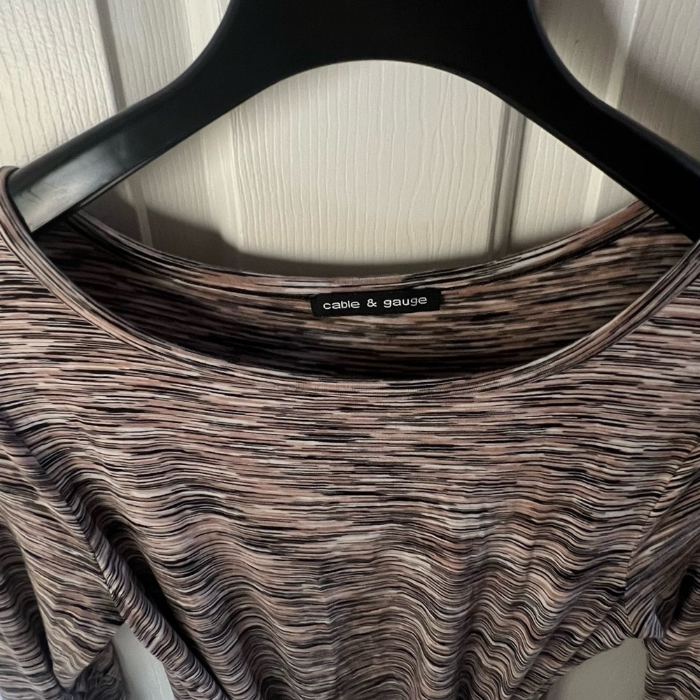 Cable & Gauge Black and Gray 3/4 Sleeve dress
